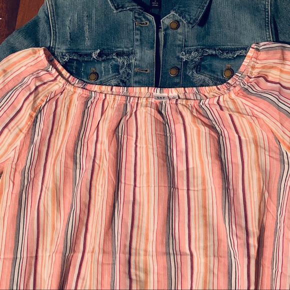 NWT Gap pink stripes blouse sz “L” - Picture 4 of 8